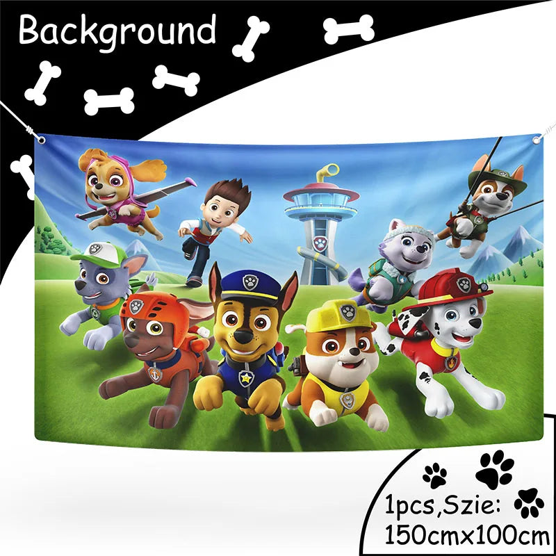 Paw Patrol Theme Party Backdrop