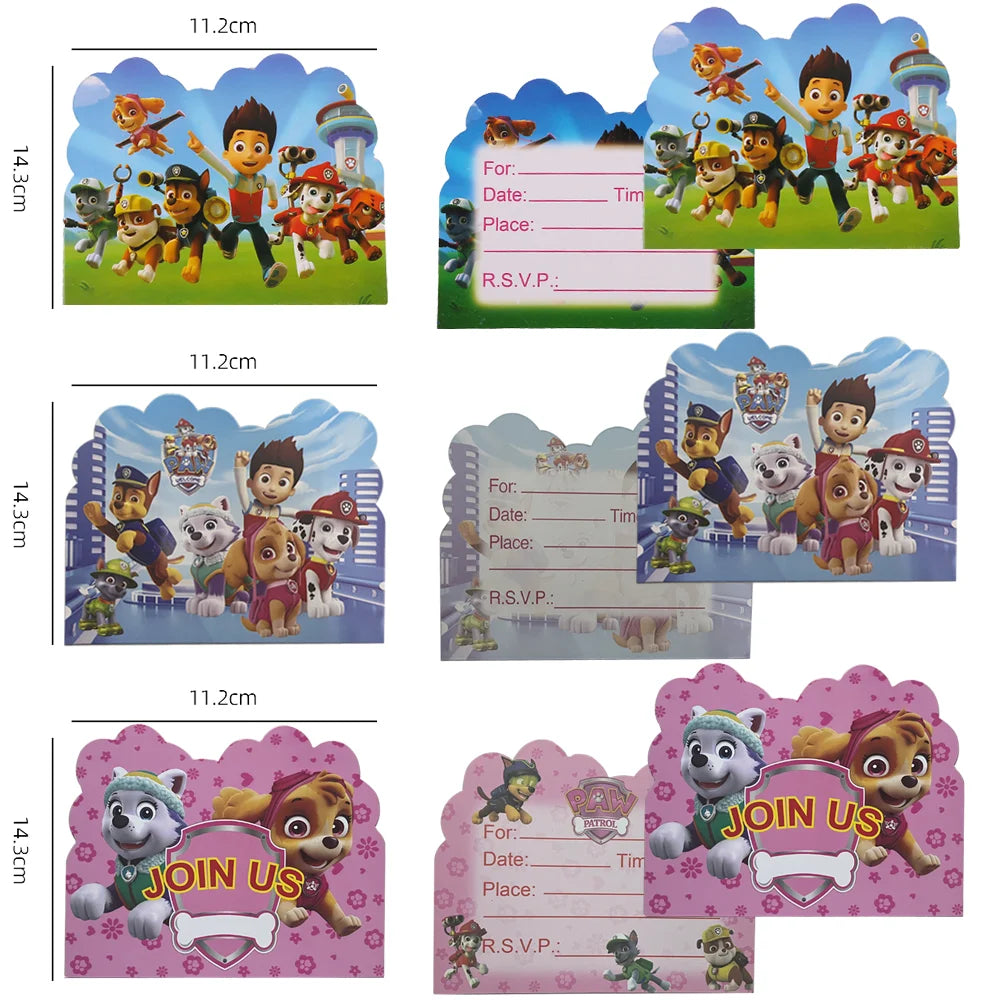 Paw Patrol Birthday Party Invitation Cards