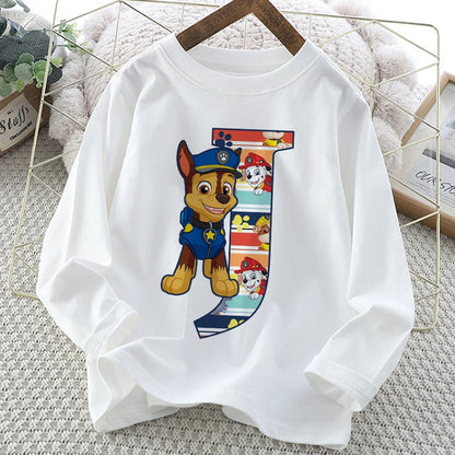 Paw Patrol Long-Sleeve White T-Shirt with Letter