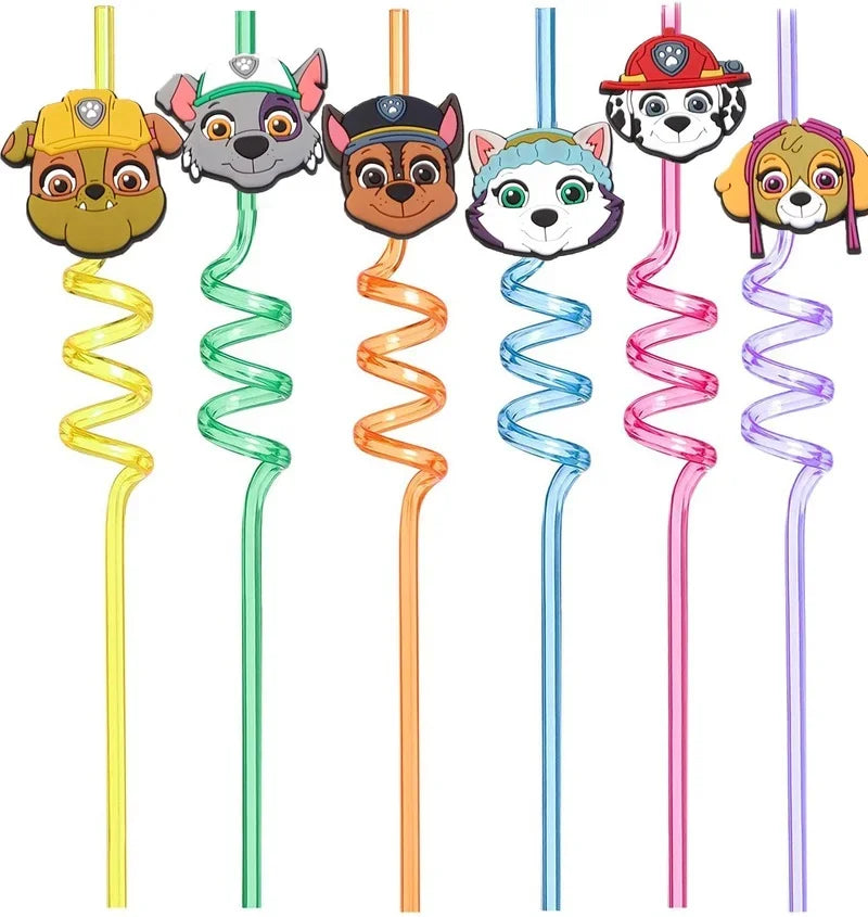 Paw Patrol Reusable Cartoon Straws