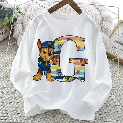 Paw Patrol Long-Sleeve White T-Shirt with Letter