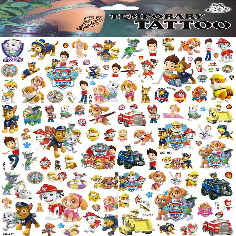 Paw Patrol Tattoo Stickers