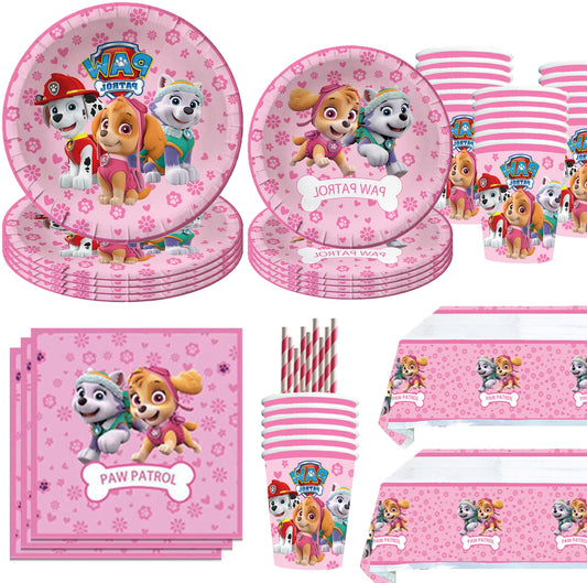 Paw Patrol Skye Birthday Party Tableware and Decor Set