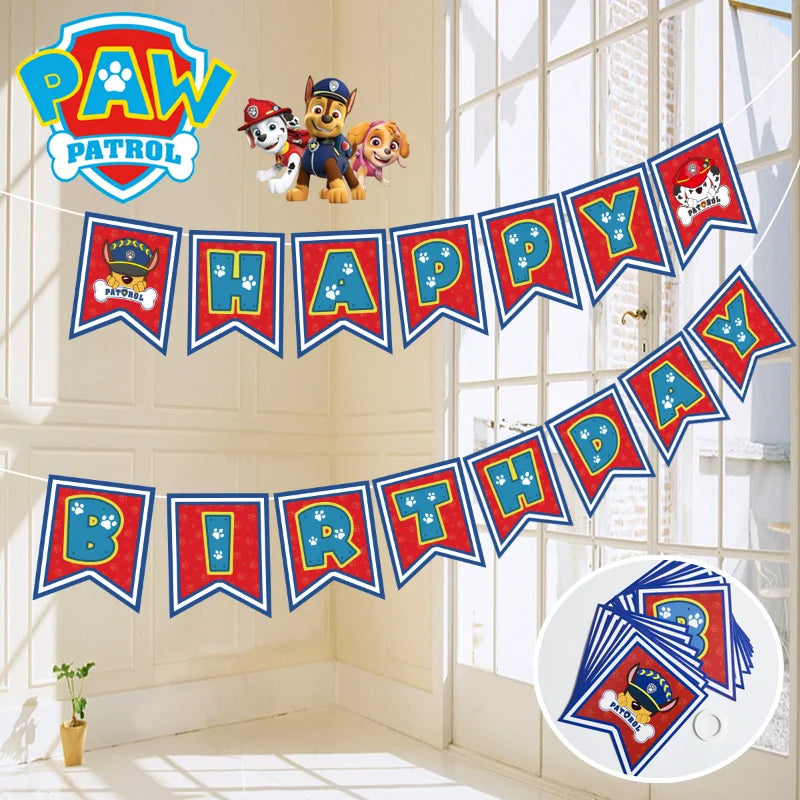 Paw Patrol Kids Birthday Banner: Adorable Hanging Decoration for Parties