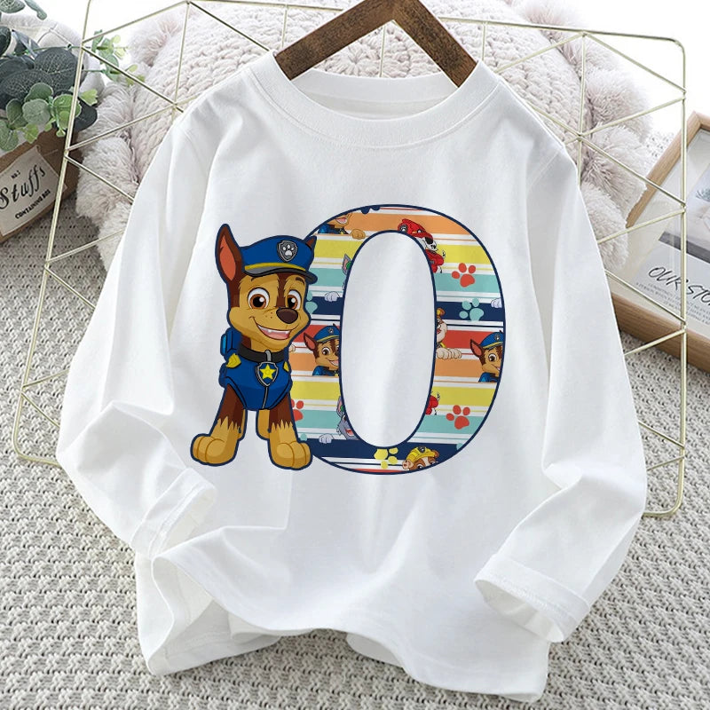 Paw Patrol Long-Sleeve White T-Shirt with Letter