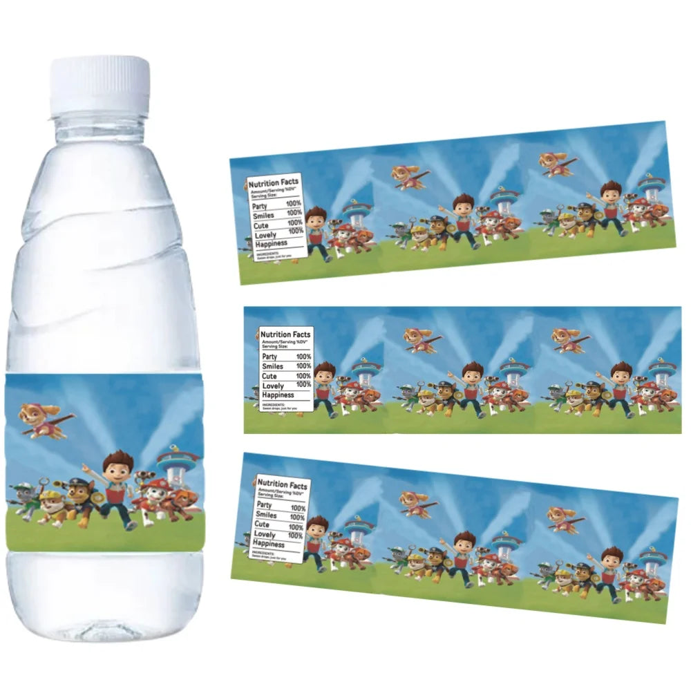 Paw Patrol Water Bottle Labels