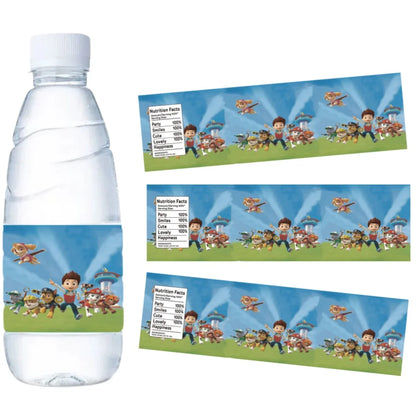 Paw Patrol Water Bottle Labels