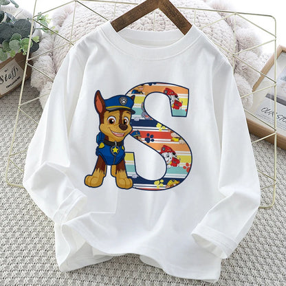 Paw Patrol Long-Sleeve White T-Shirt with Letter