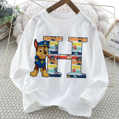 Paw Patrol Long-Sleeve White T-Shirt with Letter