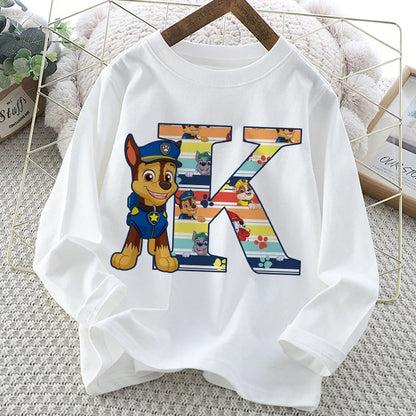 Paw Patrol Long-Sleeve White T-Shirt with Letter